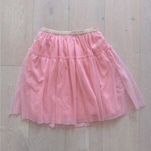 NWOT Crewcuts Pink Tulle Skirt with Gold Elastic Waist